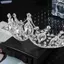 Bluelover Tinh Tế Dazzling Baroque Cưới Pha Lê Cô Dâu Vương Miện Tiaras Tóc Trang Sức Phụ Kiện Nữ Kim Cương Giả Mũ Mới