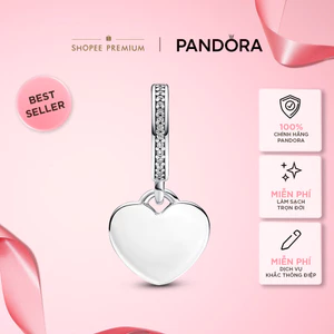 Charm Treo Pandora Bạc Trái Tim - Khắc Yêu Thương - Engravable Heart Tag Dangle Charm