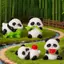 6 Bức tượng nhỏ hình động vật gấu trúc quyến rũ để trang trí nhà búp bê và địa hình [VN]
