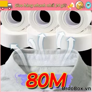 Miếng Lót Mồ Hôi Cổ ORDOBOX, Băng Cố Định Vòng Cổ Dùng Một Lần Tự Dính Chống Bẩn, Băng Cố Định Vòng Đeo Thoáng Khí 8 / 80M Bền Đẹp Cho Áo Sơ Mi Cổ Mũ Lót