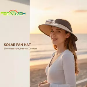 Mũ chống nắng quạt chạy bằng năng lượng mặt trời 18cm Vành siêu lớn có thể điều chỉnh chống tia cực tím cho câu cá ngoài trời nam nữ [MỚI]