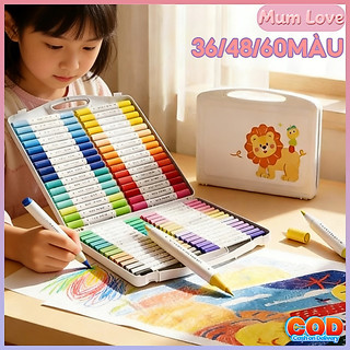 【36/48/60 Màu】 Bút Màu Acrylic Marker 2 Đầu, Mực Ra Đều, Không Bay Màu, Thích Hợp Cho Trẻ Em Viết, Vẽ
