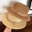 Mũ chống nắng PYCOU, Vành rộng Mũ rỗng thoáng khí, Ống hút mùa hè dệt phẳng trên Panama Mũ đi chơi bãi biển
