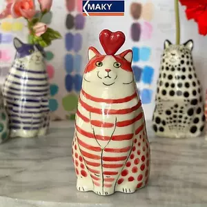 Bình hoa MAKY | Bình đựng mèo chấm bi thủ công bằng nhựa dành cho người yêu mèo VN