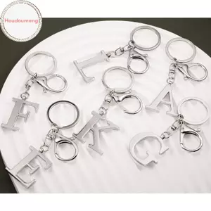 Hodou Đơn Giản Thép Không Gỉ A-Z Bảng Chữ Cái Móc Khóa Hiện Đại Tối Giản Chữ Móc Khóa Bapa Mặt Dây Chuyền Nữ Trang Sức Nhà Tạo Kiểu Quà Tặng VN