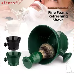 Bộ cốc đựng bàn chải cạo râu AFTEROF, Bộ bàn chải lông mềm trọn bộ Bát xốp Bộ bàn chải râu, Bộ bàn chải râu có đường kính lớn mịn di động Bộ phụ kiện chăm sóc râu