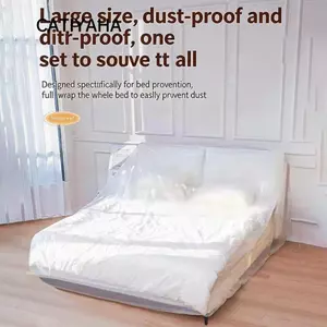 CATIYAHA 5 Chiếc Vỏ Bụi Giường Dùng Một Lần, Vỏ Bụi Sofa Dùng Một Lần Chống Thấm Nước, Ứng Dụng Dễ Dàng Cạnh Co Giãn Trong Suốt Đa Năng Nội Thất Vỏ Bảo Vệ Giường