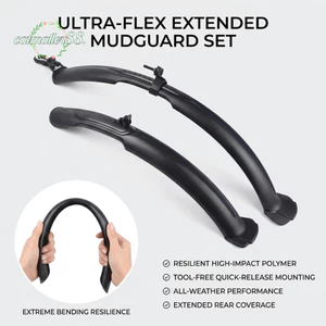 CATMALLER88 Tấm chắn bùn xe đạp đường trường MTB, Tấm chắn bùn xe đạp leo núi siêu nhẹ 26 Inch, Loại bỏ nhanh đa năng Dễ dàng lắp đặt Tấm bảo vệ bắn nước xe đạp có thể điều chỉnh Đi xe đạp ngoài trời