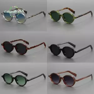 CATMALLER88 Kính râm tròn, Du lịch móng tay gạo Kính râm tròn cổ điển, Khung tròn Bảo vệ tia cực tím đa năng Kính mắt hình bầu dục Kính râm nam nữ