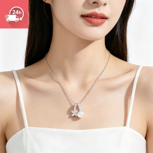 Thiết kế thời trang Ngọc trai hoa Zircon Thép titan Vòng cổ ngọt ngào cá nhân