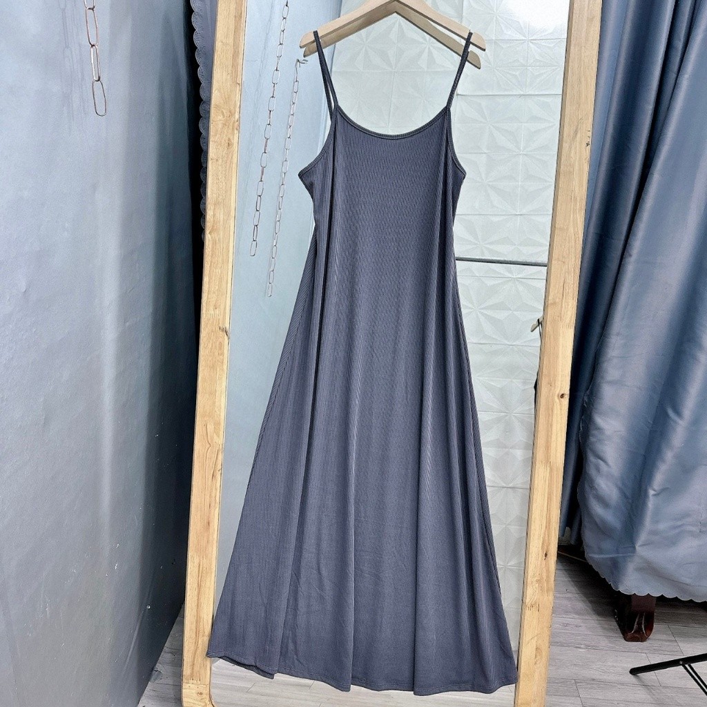 Váy 2 Dây Bigsize  CÔ NHỎ  Nữ– Đầm Ôm Xòe , Chất Gân Tăm Co Giãn, Thời Trang Big Size G201