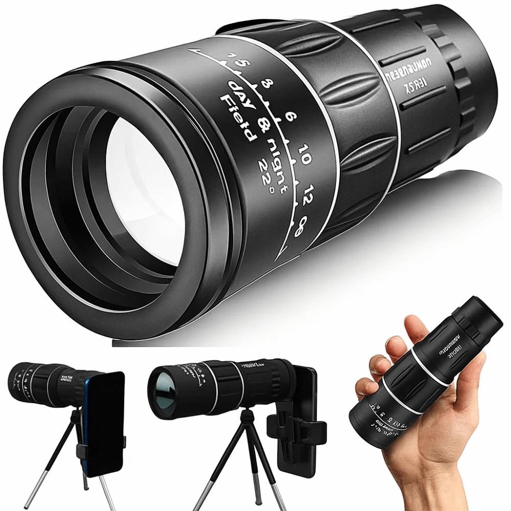 Kính thiên văn một mắt JIGK, Phạm vi Zoom HD công suất cao 16x52, Kính viễn vọng gián điệp ban đêm lấy nét kép tầm xa ngoài trời