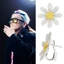 Bông tai nhẹ hòa nhạc G DRAGON đầy kim cương Hoa hướng dương và hoa cúc ngọt ngào và đa năng