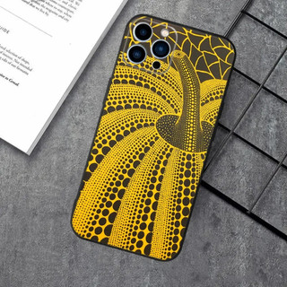 Ốp điện thoại TP-1 Art YAYOI KUSAMA cho Apple iPhone 17,15,14,13,12,11, XS, XR, X, 8,7, Pro, Max, Plus, Vỏ đen silicon mini