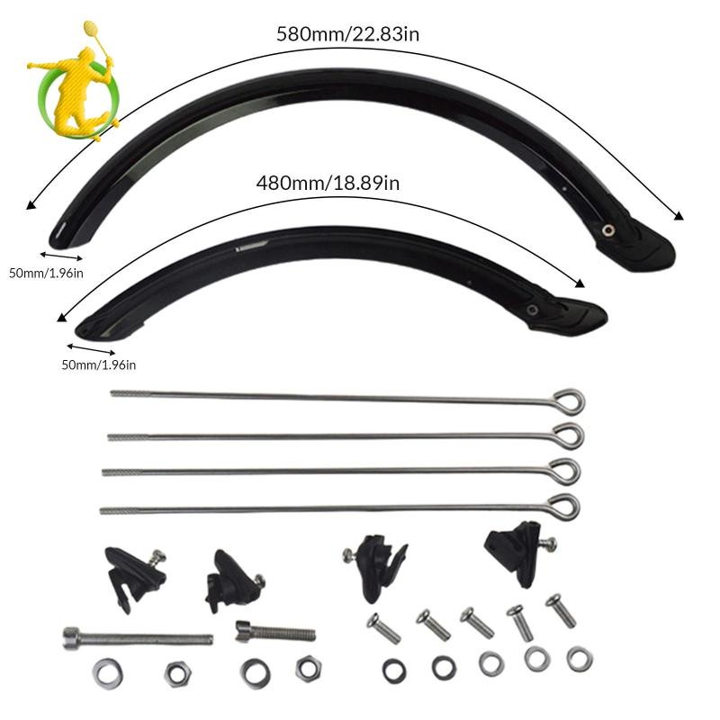 Bền Xe Đạp Gấp Bùn 4 '' 20 '' Bánh Xe Phía Trước Phía Sau Chắn Bùn Bộ Phụ Kiện