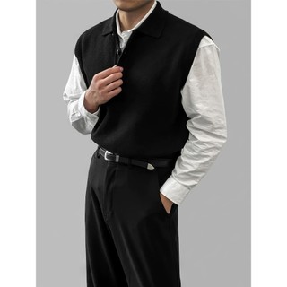 Áo Vest Dệt Kim Nam Dáng Rộng, Phong Cách Harajuku Nhật Bản Cao Cấp và Thoải Mái