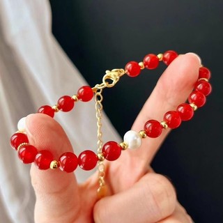 [ DAISYN ] N1033 vòng cổ ngọc đỏ 6li , 8li phối bi vàng sang trọng , dây chuyền ngọc trai nhân tạo , chuỗi hạt ngọc