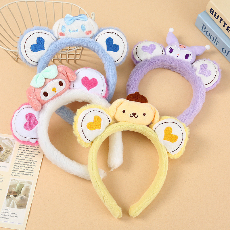 Băng đô Kuromi Melody Pom Pom dành cho bé gái yêu thích hoạt hình, quà tặng hoàn hảo cho Giáng sinh