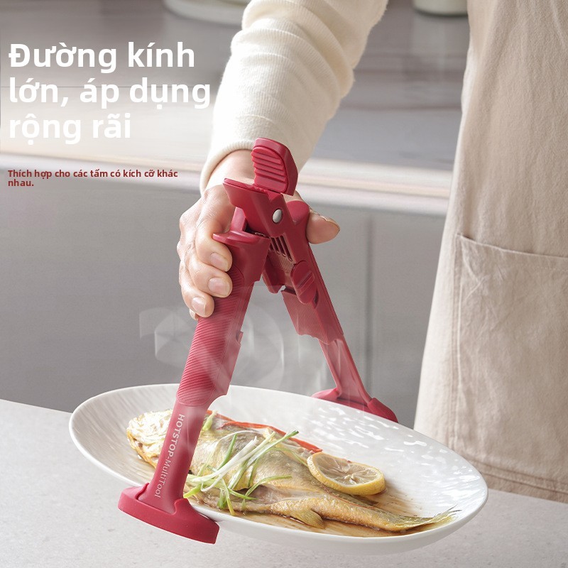 Kẹp Gắp Đồ Nóng Chống Trượt Kẹp Bát Đĩa Inox 316 Dụng Cụ Nhà Bếp