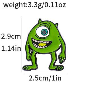 2 Cái / bộ Hoạt Hình Quái Vật Học Viện Huy Hiệu Kim Loại Sulley Mike‌ Pin phụ kiện cài áo nhỏ giọt dầu hợp kim