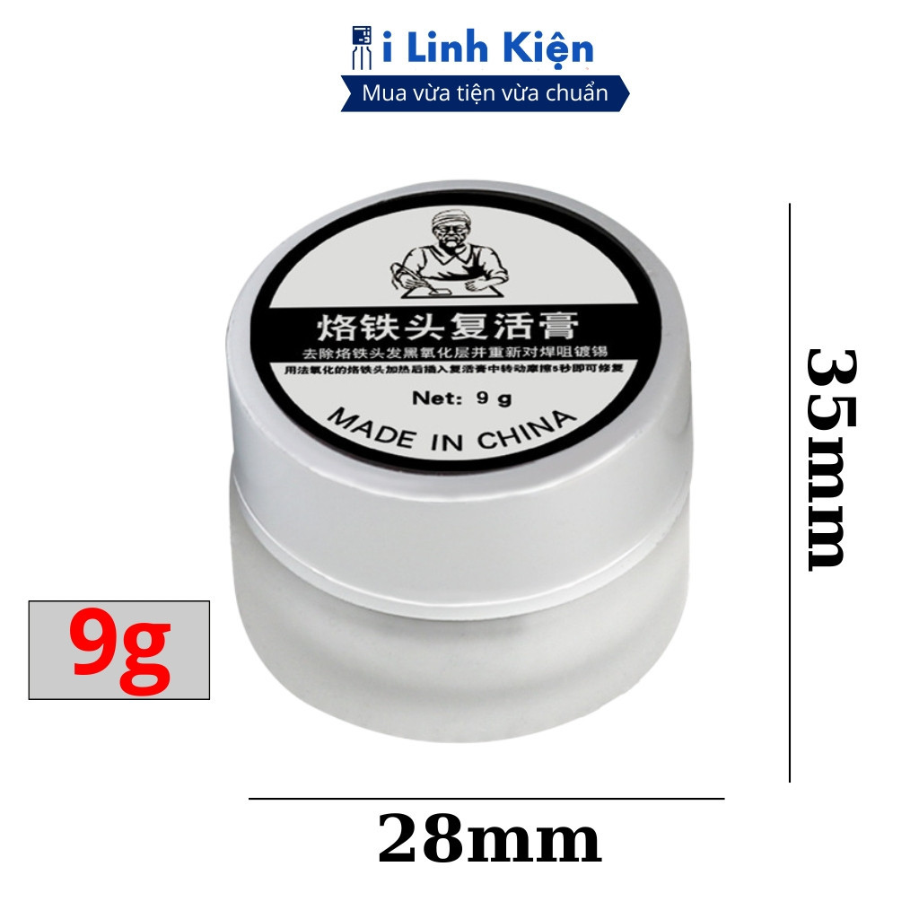 Bột Phục Hồi Mỏ Hàn Thiếc Trọng Lượng 9g, Nhiệt Độ Hoạt Động 350°C, Nhiệt Độ Nóng Chảy 183°C, Công Dụng Làm Sạch Mỏ Hàn,