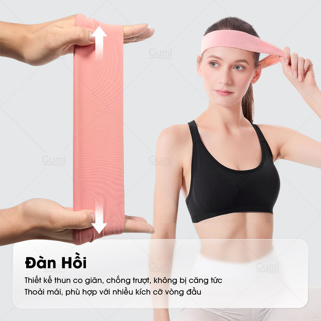 Băng Đô Thể Thao Nữ Co Giãn Thoáng Mát Thấm Hút Mồ Hôi - Phụ Kiện Gym Yoga Chạy Bộ - Băng Đô 02 - BangDo02