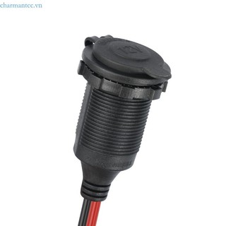 Charmantcc1 12V 24V Xe Gắn Đèn Sạc Có Cáp Nữ Ổ Cắm Cắm Đầu Nối Adapter