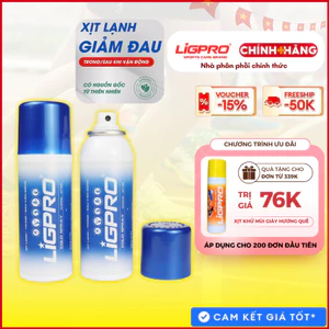 Xịt lạnh giảm đau LIGPRO 160ml Giảm đau nhanh khi thể thao Đau mỏi vai gáy tê bì chân tay