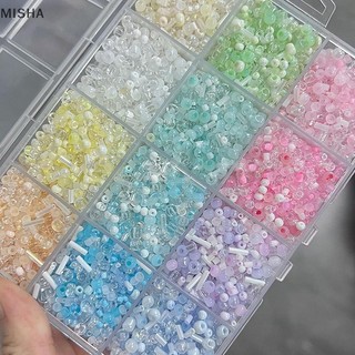 Misa 12 / 24 Lưới Siêu Hỗn Hợp Màu Sắc Thủy Tinh Hạt Cơm Bộ Rời Hạt Handmade DIY Vòng Tay Vòng Cổ Đính Hạt Chất Liệu Phụ Kiện Trang Sức