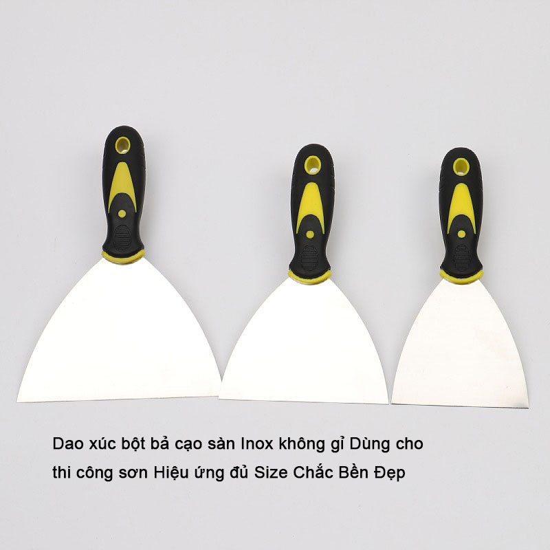 M7 Dao xúc bột bả cạo sàn Inox không gỉ Dùng cho thi công sơn Hiệu ứng đủ Size Chắc Bền Đẹp MALAN