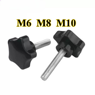 Núm vặn tay bông mai nhựa ren  bằng thép M6 / M8 / M10 Gỗ Keo Năm Sao Có Tay Cầm Bu Lông Nhựa Thao Tác Vít Tay [LXY-CB-1]