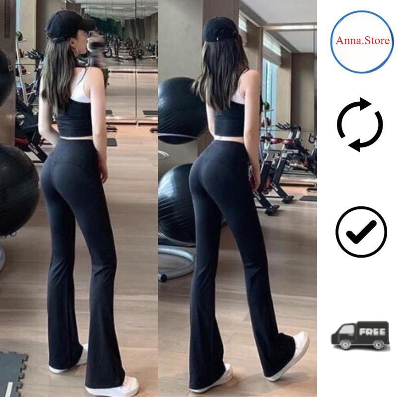 [HACK DÁNG] Quần Ống Loe Cạp Cao Nâng Vòng 3 - Vải Umi Mềm Mịn, Co Giãn, Tôn Dáng Cực Xinh