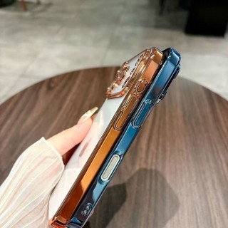 Ốp Điện Thoại Trong Suốt Sáng Bóng Sang Trọng Mạ PC Cứng Cho iPhone 17 11 15 14 13 12 16 Pro Max 14/15Plus 17AIR Vỏ Bảo Vệ Camera