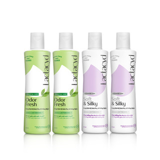 Bộ 2 Chai DDVS Phụ nữ Lactacyd Odor Fresh 250ml/chai + 2 chai DDVS Phụ nữ Lactacyd Soft & Silky Dưỡng Ẩm 250ml