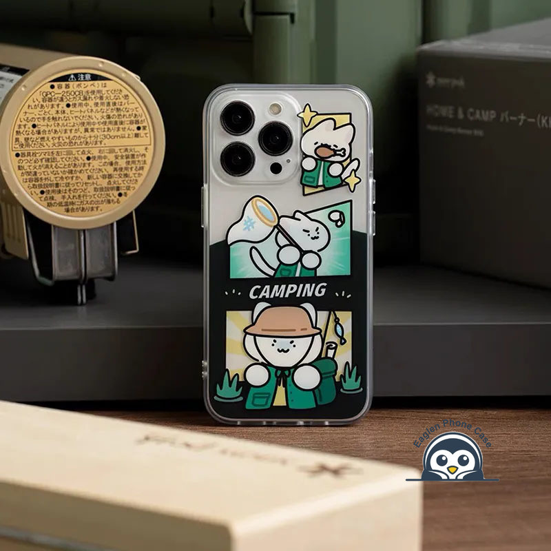 Ốp điện thoại cắm trại hình mèo hoạt hình dễ thương cho Meizu 21 20 Pro Note 16 Pro 5G 4G Vỏ bảo vệ Camera Vỏ mềm trong suốt