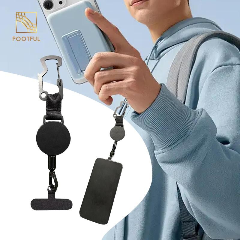 Dây đeo chìa khóa có thể thu vào Dây đeo điện thoại Tab Tether để trượt tuyết ngoài trời Đi bộ đường dài