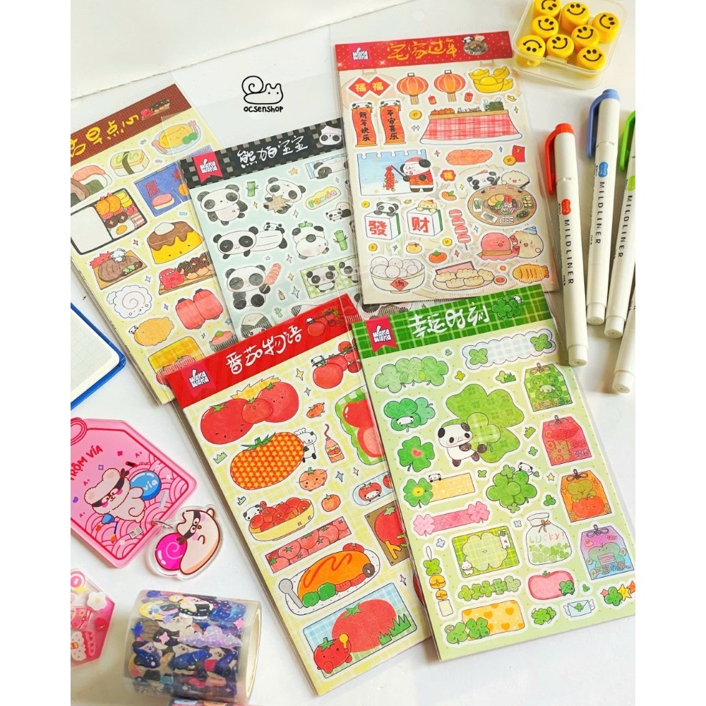 Sticker waka waka Panda - Giao mẫu ngẫu nhiên  (10x17cm)