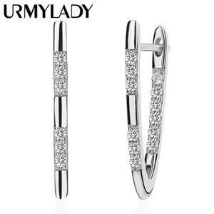 URMYLADY Kẹp Tai Bông Bạc 925 với Pha Lê - Trang Sức Thời Trang Quyến Rũ