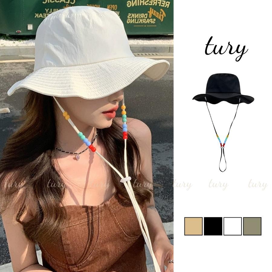 Mũ Tai Bèo Unisex Nam Nữ - Tury - Mũ Bucket cao bồi Phối Dây Hạt Nhiều Màu - NV062