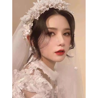 Phụ kiện tóc đính cườm ngọc trai, dây buộc tóc dành cho bữa tiệc nữ