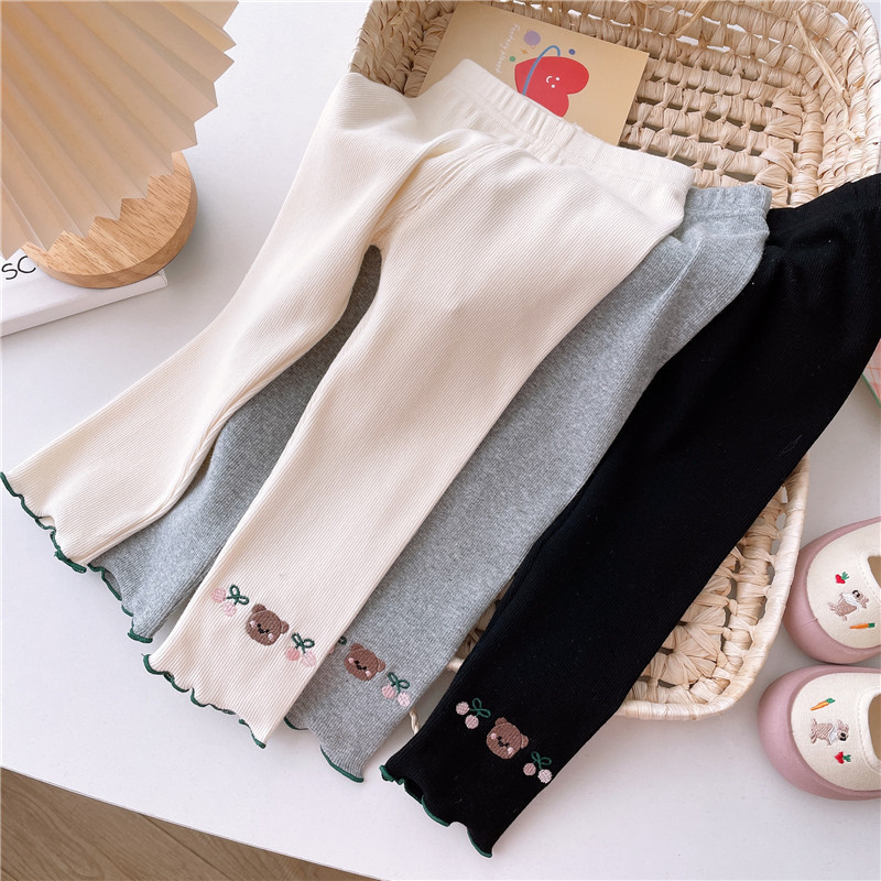 ​Quần legging bé gái Gấu nhỏ Cherry Quần ngoài mỏng mùa hè Size 90-140​ B7KR