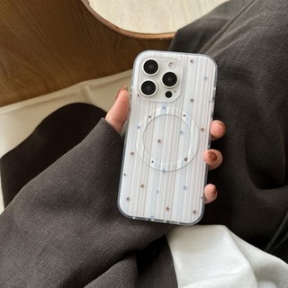 Vỏ cứng Tương thích với iPhone 13 14 14Pro 14ProMax 15 15Pro 15ProMax 16 16Pro 16ProMax 17 17Pro 17ProMax Vỏ nam châm họa tiết ngôi sao lưới