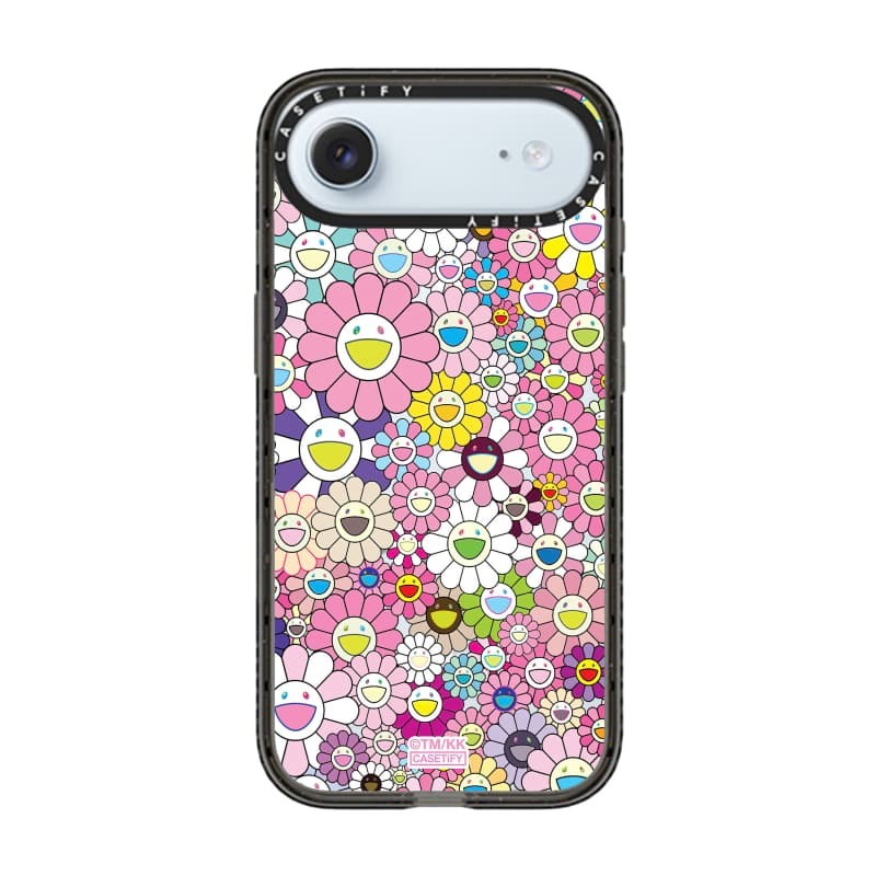 TAKASHI MURAKAMI x CASECASE: FLOWERS BLOOM (HỒNG) Vỏ tác động hút từ tính cứng trong suốt cho Apple IPhone 12 13 14 15 16 17 Pro Max Air Plus có hộp