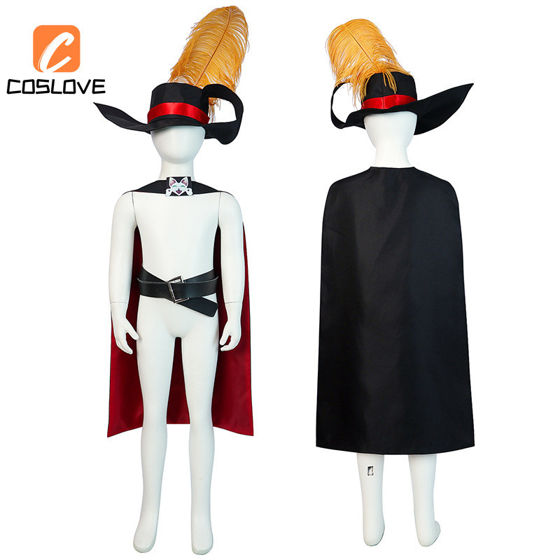 Anime Puss in Boots 2 Mèo Cosplay Quần Áo Trọn Bộ Trang Phục Trang Phục Cho Trẻ Em Áo Dài Có Mũ Halloween Đảng Cosplay
