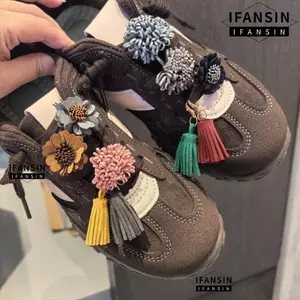 IFANSIN Dây Giày Quyến Rũ, Da Hoa Maill Tua Rua Khóa Dây Giày, Mặt Dây Chuyền Charm Khóa Hoa DIY Phụ Kiện Trang Trí Giày Thể Thao