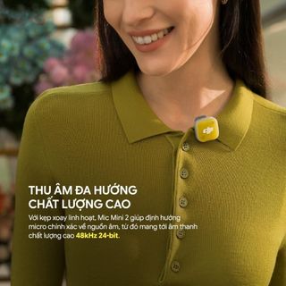 DJI Mic Mini 2 Chính Hãng Thu Âm Không Dây Nhỏ Gọn Khử Ồn 2 Cấp Độ Màu Sắc Trẻ Trung Gọn Nhẹ Linh Hoạt
