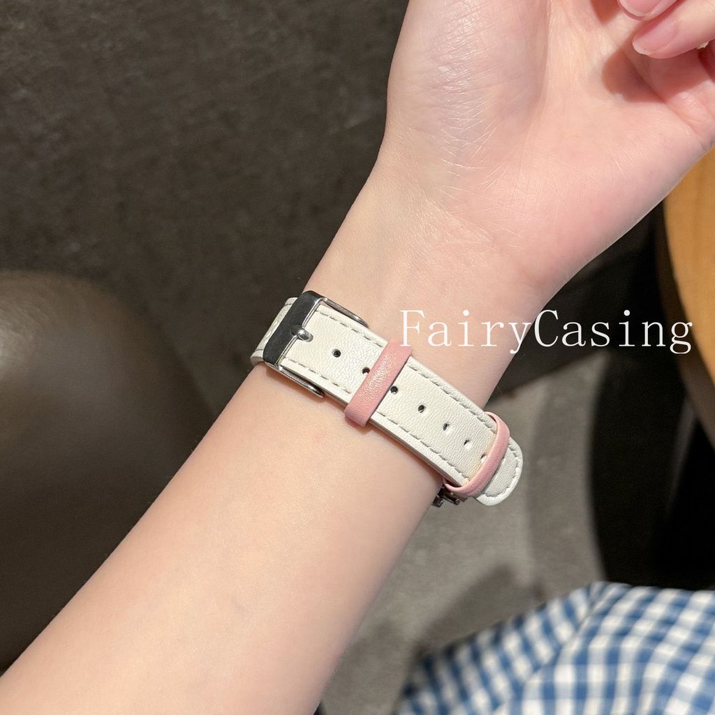 Dây da mèo con rỗng 18mm 20mm 22mm cho Samsung Galaxy Watch 8 7 FE 6 4 Vòng đeo tay cổ điển 5 Pro