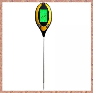 Máy đo độ ẩm đất 4 trong 1 Máy đo độ ẩm / nhiệt độ / đất PH Máy đo cường độ ánh sáng mặt trời để trồng cây làm vườn với Backli Dễ sử dụng (R F C V)