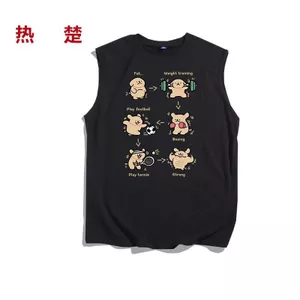 Nhỏ Trắng Nhỏ Vàng Thể Dục Tiến Hóa Lịch Sử Vui Nhộn Áo Thun Mùa Hè Rời Phong Cách Mới Thể Thao Thể Dục Không Tay Top 12