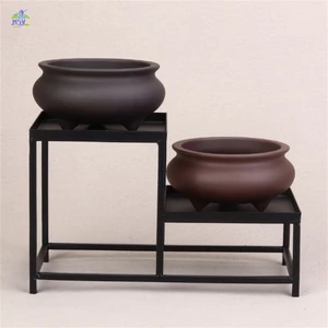 Chậu hoa đất sét gốm có thoát nước - Trang trí bàn làm việc văn phòng tối giản để làm việc tại nhà